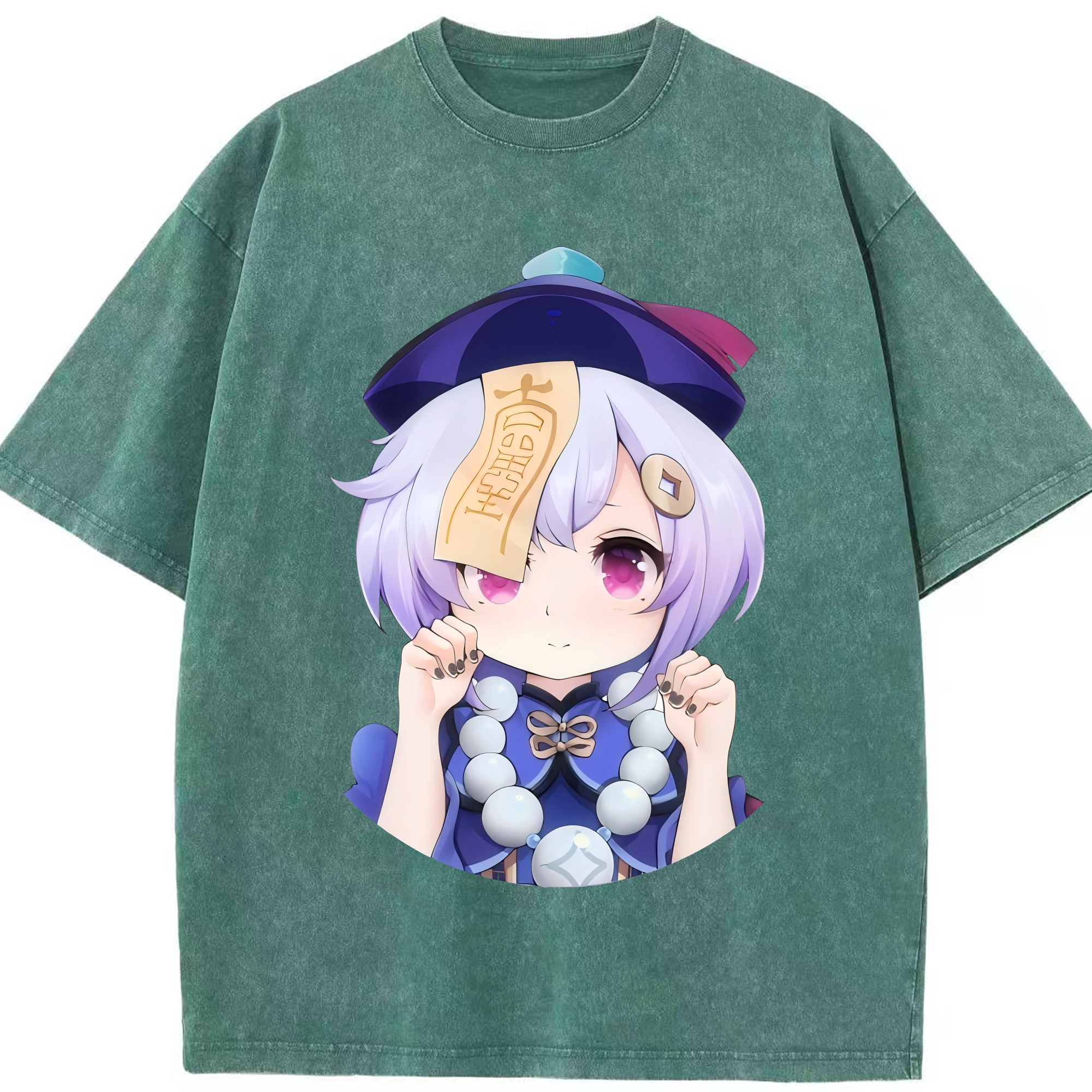 げんし神 七七 なな  genshin Nana 綿100% ヴィンテージ風 半袖Tシャツ（フロントプリント）
